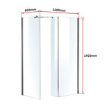 1200x800mm Walk in Shower Enclosure Safety Glass Shower By Della Francesca