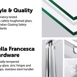 720-800 Finger Pull Wall to Wall Shower Screen By Della Francesca