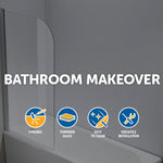 180&deg; Pivot Door 6mm Safety Glass Bath Shower Screen 800x1400mm By Della Francesca