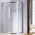 Rounded Sliding Curved Shower Screen 6mm Toughened Glass with Base