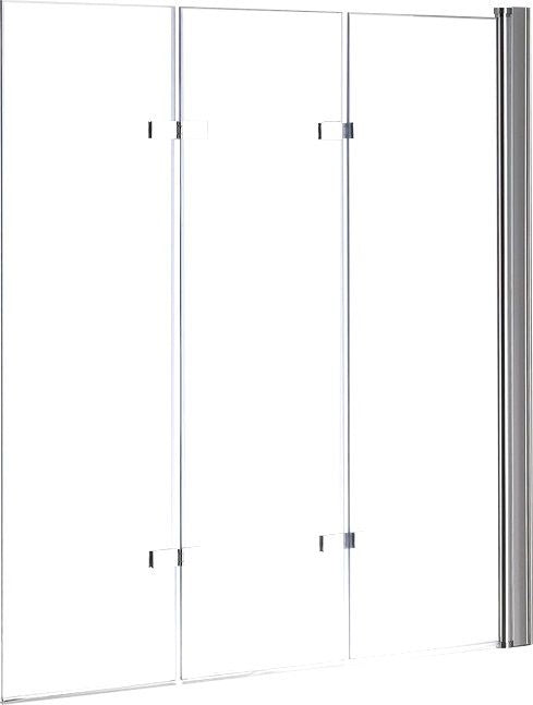 3 Fold Chrome Folding Bath Shower Screen Door Panel 1300mm x 1400mm