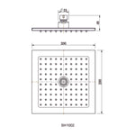 200mm Shower Head Square 304SS Electroplated Matte Black Finish