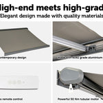 5.0m x 3.0m Retractable Folding Arm Awning Heavy Duty Full Cassette Motorised