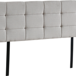 Linen Fabric King Bed Deluxe Headboard Bedhead - Beige