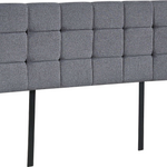 Linen Fabric Double Bed Deluxe Headboard Bedhead - Grey