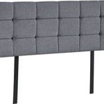 Linen Fabric Queen Bed Deluxe Headboard Bedhead - Grey