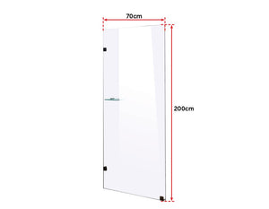 700 x 2000mm Frameless 10mm Safety Glass Shower Screen