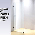 900 x 2100mm Frameless 10mm Safety Glass Shower Screen