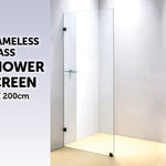 900 x 2000mm Frameless 10mm Safety Glass Shower Screen