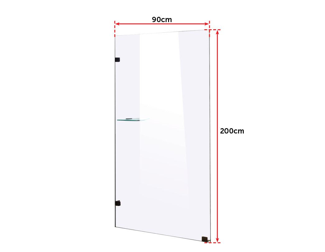 900 x 2000mm Frameless 10mm Safety Glass Shower Screen