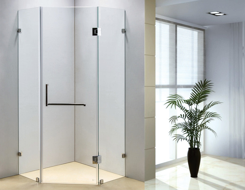 900 x 900mm Frameless 10mm Glass Shower Screen By Della Francesca