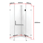 900 x 900mm Frameless 10mm Glass Shower Screen By Della Francesca