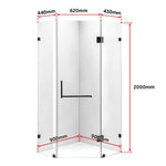 900 x 900mm Frameless 10mm Glass Shower Screen By Della Francesca