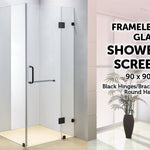 900 x 900mm Frameless 10mm Glass Shower Screen By Della Francesca