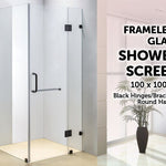 1000 x 1000mm Frameless 10mm Glass Shower Screen By Della Francesca