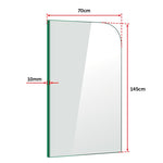 700 x 1450mm Frameless Bath Panel 10mm Glass Shower Screen By Della Francesca