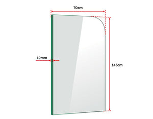 700 x 1450mm Frameless Bath Panel 10mm Glass Shower Screen By Della Francesca