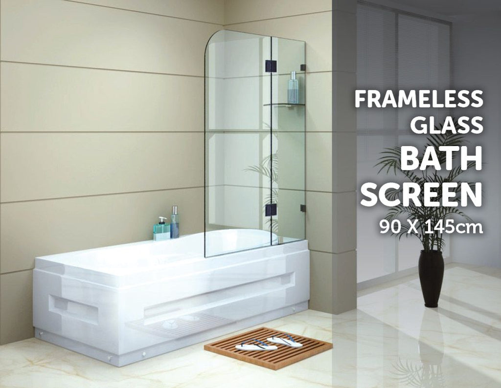 900 x 1450mm Frameless Bath Panel 10mm Glass Shower Screen By Della Francesca