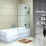 1200 x 1450mm Frameless Bath Panel 10mm Glass Shower Screen By Della Francesca