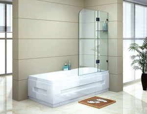 1200 x 1450mm Frameless Bath Panel 10mm Glass Shower Screen By Della Francesca