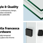 1200 x 1450mm Frameless Bath Panel 10mm Glass Shower Screen By Della Francesca