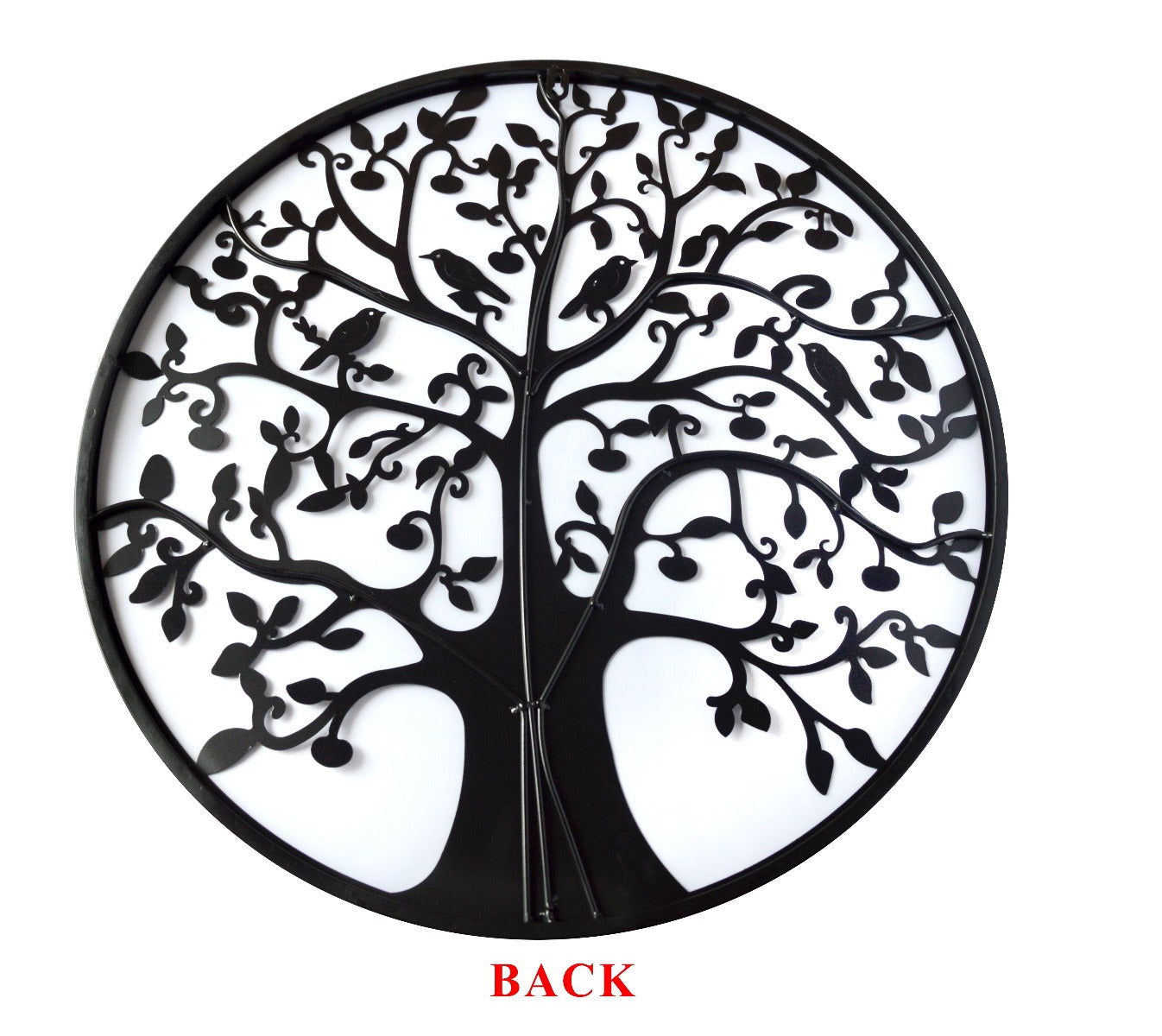 Black Tree of Life Wall Art Hanging Metal Iron Sculpture Garden 60cm