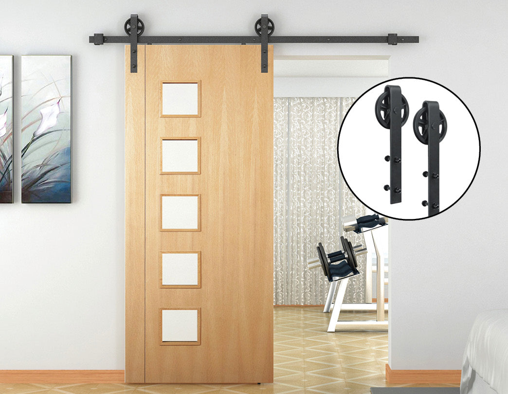 2M Big Spoke Wheel Sliding Barn Door Hardware