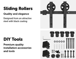 2M Big Spoke Wheel Sliding Barn Door Hardware