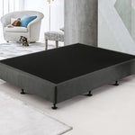 Palermo Queen Ensemble Bed Base Platinum Graphite Linen Fabric