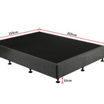 Palermo Queen Ensemble Bed Base Platinum Graphite Linen Fabric