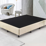 Palermo Queen Ensemble Bed Base Platinum Natural Sand Linen Fabric
