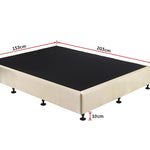 Palermo Queen Ensemble Bed Base Platinum Natural Sand Linen Fabric