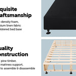 Palermo Queen Ensemble Bed Base Midnight Black Linen Fabric