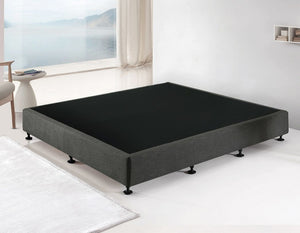 Palermo King Ensemble Bed Base Platinum Graphite Linen Fabric