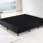 Palermo King Ensemble Bed Base Midnight Black Linen Fabric
