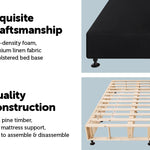 Palermo King Ensemble Bed Base Midnight Black Linen Fabric