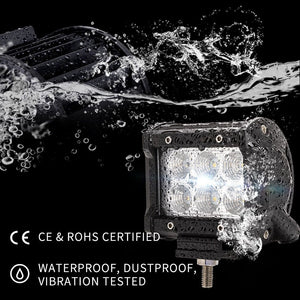 8pcs 4inch CREE LED Work Light Bar Flood Beam Offroad Lamp Save On 35W/45W Reverse