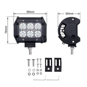 8pcs 4inch CREE LED Work Light Bar Flood Beam Offroad Lamp Save On 35W/45W Reverse