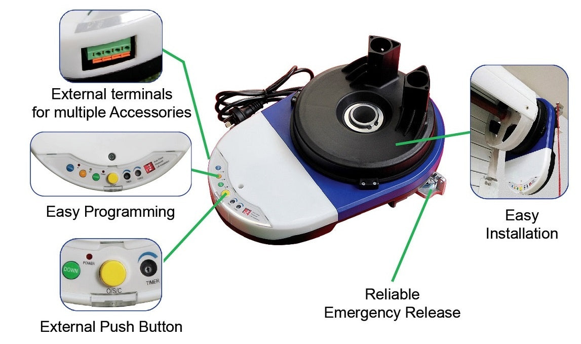 Automatic Garage Roller Door Motor - 500N Max