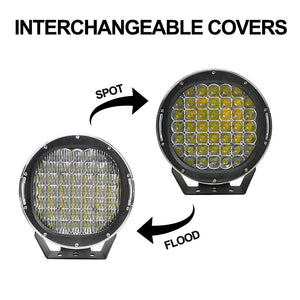 9 inch 225W CREE ROUND LED SPOT Driving Lights Off Road Spotlights BLACK