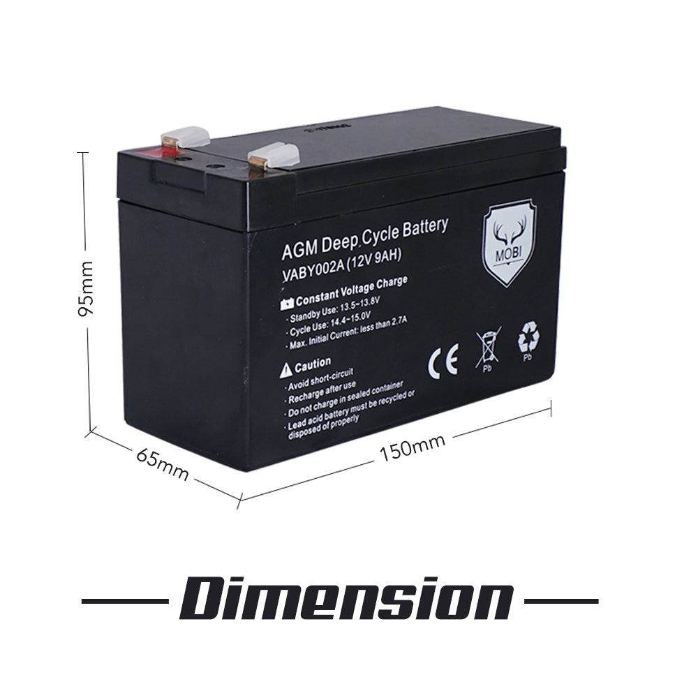12V 9AH AMP Hour Battery AGM SLA Deep Cycle Dual Fridge Solar Power 12 VOLT