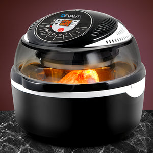 Devanti 10L 8 Function Convection Oven Cooker Air Fryer- Black