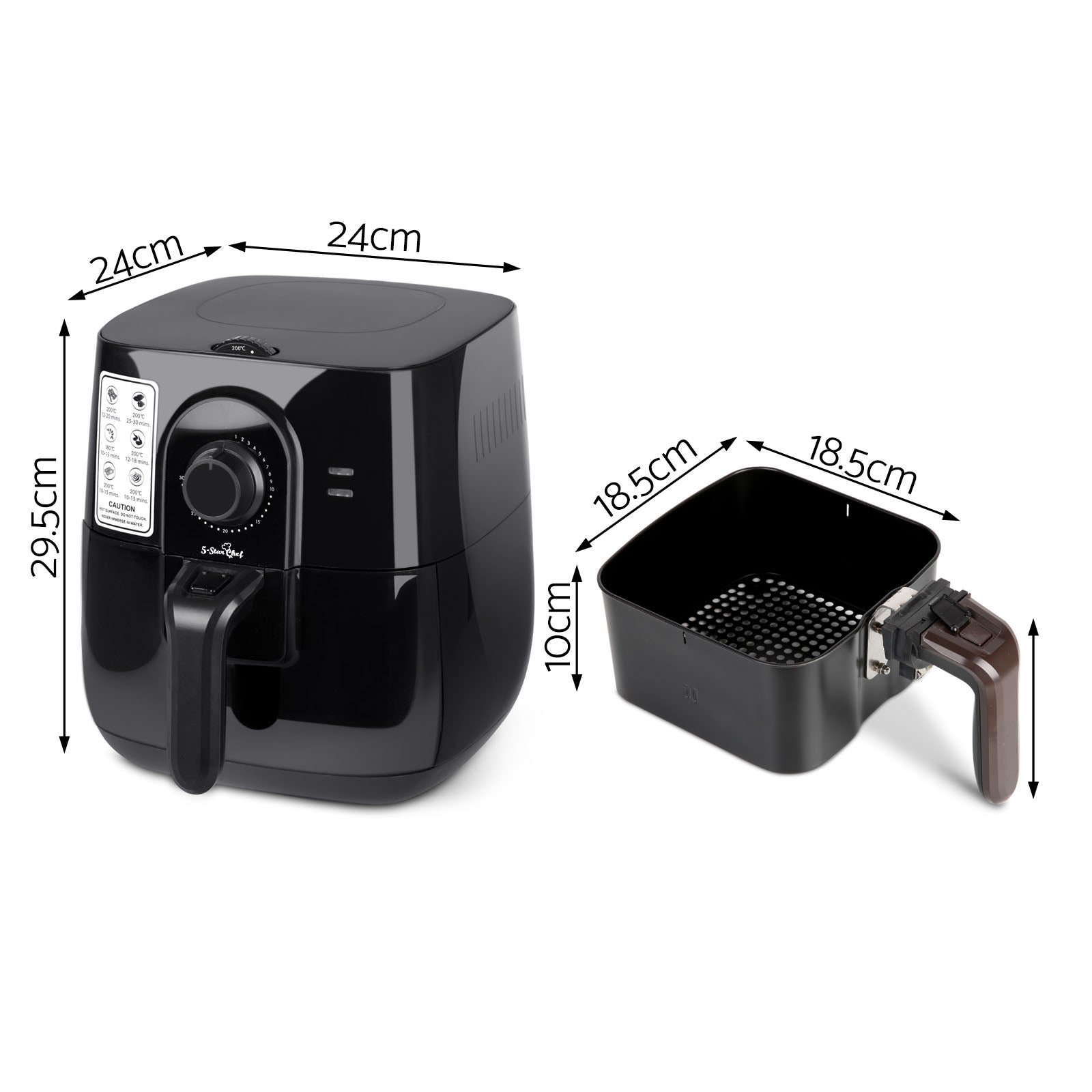 5 Star Chef 3L Oi Free Air Fryer - Black