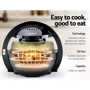 Devanti Chef 13L Air Fryer Oven Cooker - Black