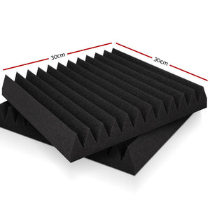 20pcs Studio Acoustic Foam Sound Absorption Proofing Panels 30x30cm Black Wedge 