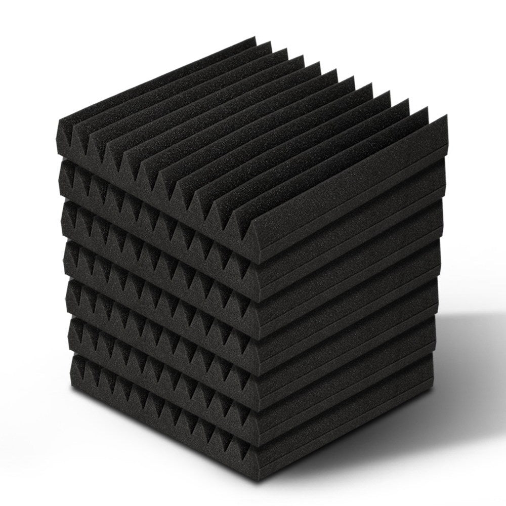 40pcs Studio Acoustic Foam Sound Absorption Proofing Panels 30x30cm Black Wedge 