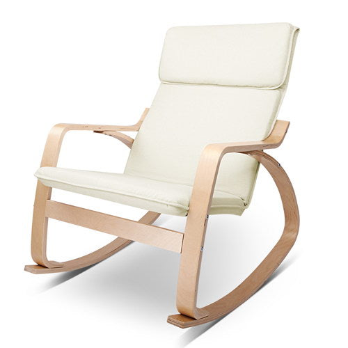 Artiss Fabric Rocking Armchair - Beige