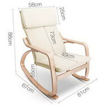Artiss Fabric Rocking Armchair - Beige