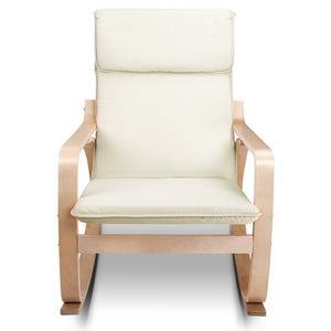 Artiss Fabric Rocking Armchair - Beige