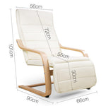 Artiss Fabric Armchair with Adjustable Footrest - Beige